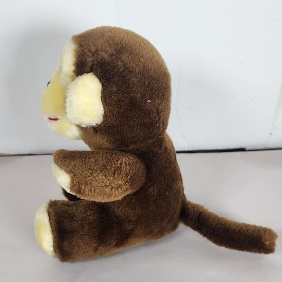 vintage monkey brown beige   Plush Vintage‎  7in sitting plastic eyes 1984 - Picture 2 of 11